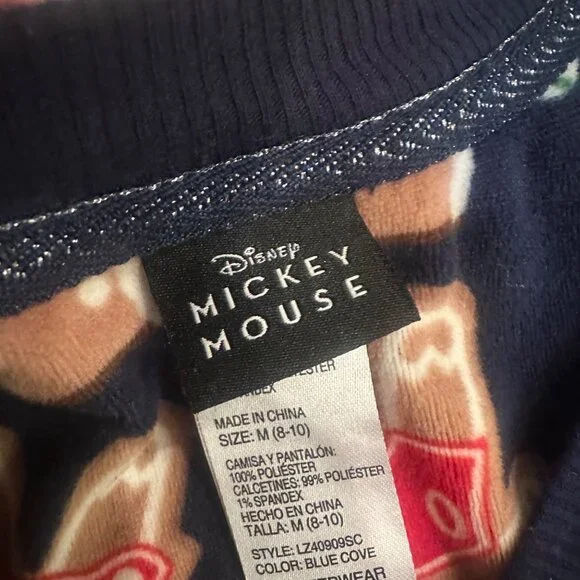 DISNEY MICKEY MOUSE GINGER BREAD HOUSE WOMENS PAJAMAS MEDIUM 8-10 - Picture 9 of 12